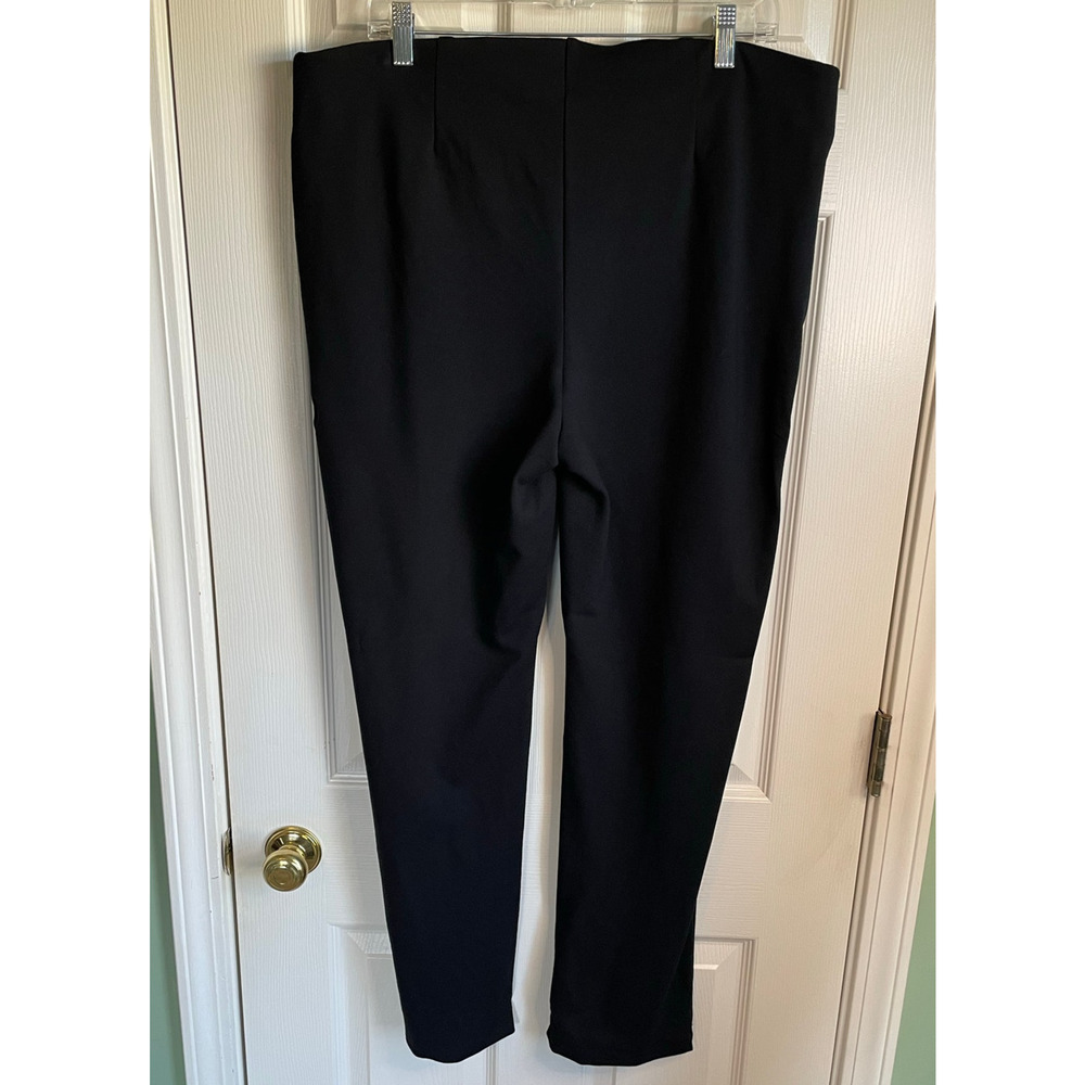 Chico’s Fabulously Slimming Black Pants Sz 3 or XL Pull-On Stretchy Minimalist - Picture 4 of 11